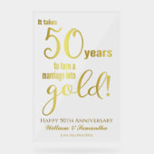 50e Jubileum voor bruiloft Acryl Bord (Voorkant)