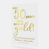 50e Jubileum voor bruiloft Acryl Bord (Hoek)