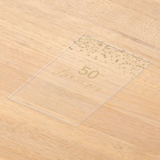 50e Jubileum voor bruiloft Acryl Uitnodigingen (Laagn)