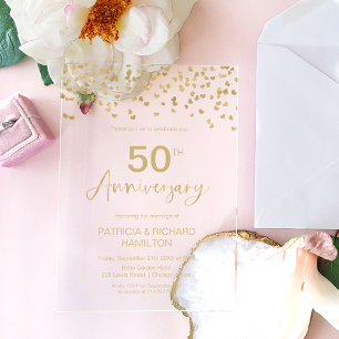 50e Jubileum voor bruiloft Acryl Uitnodigingen