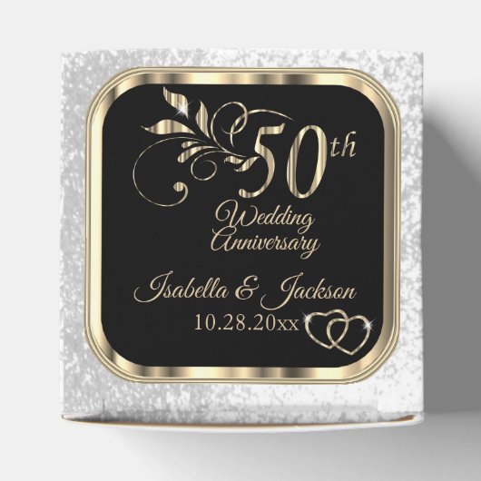 50e Jubileum voor bruiloft Bedankdoosjes (Bovenkant)