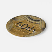 50e Jubileum voor bruiloft - Black en Gold Sparkle Papieren Bordje (Gekanteld)