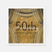 50e Jubileum voor bruiloft - Black en Gold Sparkle Servetten (Voorkant)