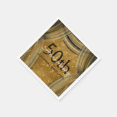 50e Jubileum voor bruiloft - Black en Gold Sparkle Servetten (Hoek)