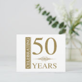 50e Jubileum voor bruiloft Briefkaart (Staand voorkant)