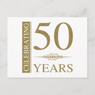 50e Jubileum voor bruiloft Briefkaart