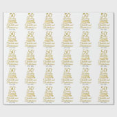 50e Jubileum voor bruiloft Cadeaupapier (Vlak)