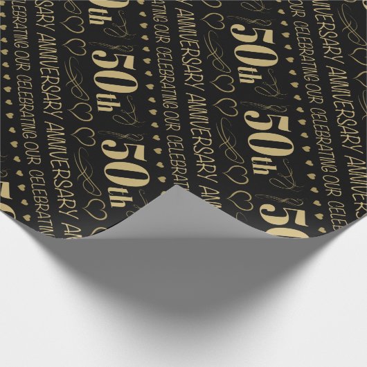 50e Jubileum voor bruiloft Cadeaupapier (Hoek)