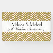 50e Jubileum voor bruiloft Chevron Kies uw kleur Spandoek (Horizontaal)