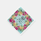 50e Jubileum voor bruiloft Chic Rustic Floral Servet (Hoek)