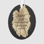 50e Jubileum voor bruiloft Elegant Black Gold Leav Ornament (voorkant)