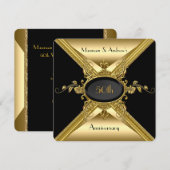50e Jubileum voor bruiloft Elegant Gold Golden Kaart (Voorkant / Achterkant)