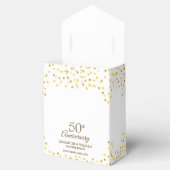 50e Jubileum voor bruiloft Elegant Gold Hearts Bedankdoosjes (Geopend)