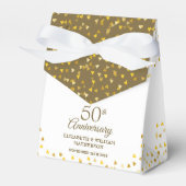 50e Jubileum voor bruiloft Elegant Gold Hearts Bedankdoosjes (Voorkant Zijde)
