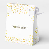 50e Jubileum voor bruiloft Elegant Gold Hearts Bedankdoosjes (Achterkant)