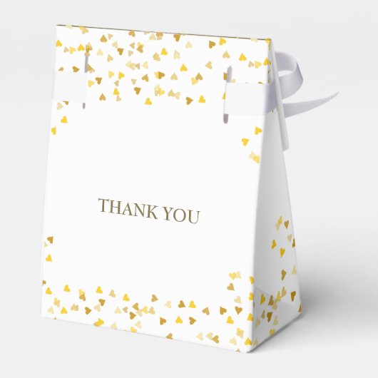 50e Jubileum voor bruiloft Elegant Gold Hearts Bedankdoosjes (Achterkant)