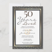 50e Jubileum voor bruiloft Elegant Gold Invitation Kaart (Voorkant)