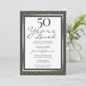 50e Jubileum voor bruiloft Elegant Gold Invitation Kaart (Staand voorkant)
