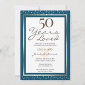 50e Jubileum voor bruiloft Elegant Gold Invitation Kaart (Voorkant)