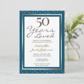 50e Jubileum voor bruiloft Elegant Gold Invitation Kaart (Staand voorkant)