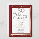 50e Jubileum voor bruiloft Elegant Gold Invitation Kaart (Voorkant)