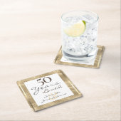 50e Jubileum voor bruiloft Elegant Gold Kartonnen Onderzetters (Insitu)