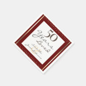 50e Jubileum voor bruiloft Elegant Gold Napkins Servet (Hoek)