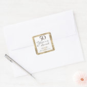 50e Jubileum voor bruiloft Elegant Gold Vierkante Sticker (Envelop)