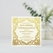 50e Jubileum voor bruiloft Faux Gold Celtic Knot I Kaart (Staand voorkant)