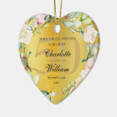 50e Jubileum voor bruiloft Floral Monogram Gold Keramisch Ornament (Links)