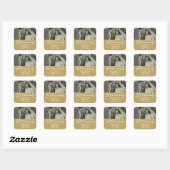 50e Jubileum voor bruiloft Foto Elegant Golden Vierkante Sticker (Vel)