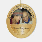 50e Jubileum voor bruiloft Foto-versiering Keramisch Ornament (Links)