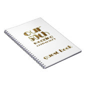 50e Jubileum voor bruiloft Gastboek Gold White Notitieboek (Rechterzijde)