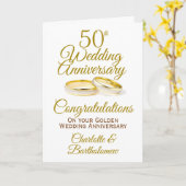 50e Jubileum voor bruiloft gefeliciteerd Kaart (Gele Bloem)