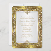 50e Jubileum voor bruiloft Gold Glitter White Pear Kaart (Achterkant)