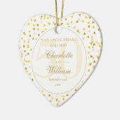 50e Jubileum voor bruiloft Gold Hearts Monogram Keramisch Ornament (Links)