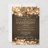 50e Jubileum voor bruiloft Gold mousserende lichte Kaart (Voorkant)