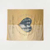 50e Jubileum voor bruiloft Golden Foto Heart Tapes Wandkleed (Voorkant (horizontaal))