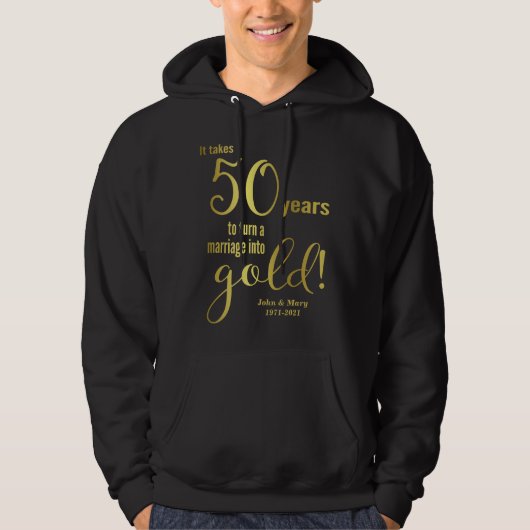 50e Jubileum voor bruiloft Hoodie (Voorkant)