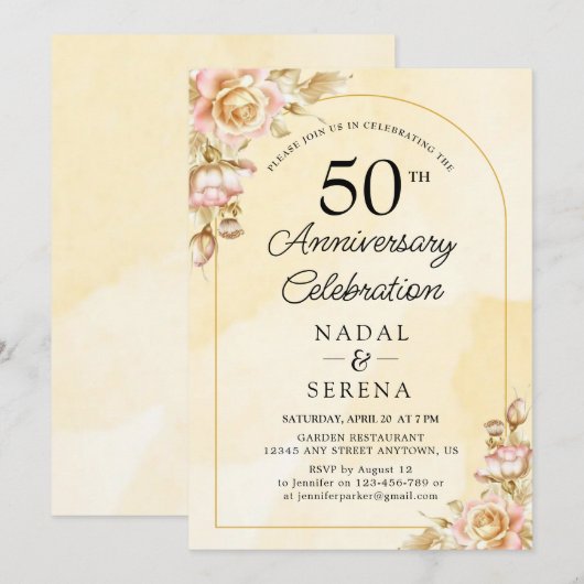 50e Jubileum voor bruiloft Kaart (Voorkant / Achterkant)