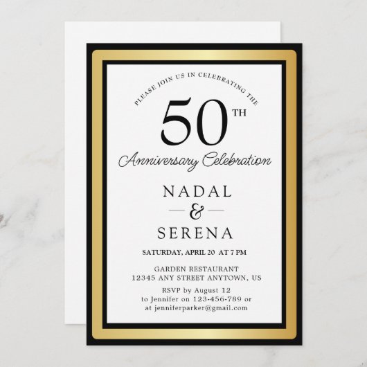 50e Jubileum voor bruiloft Kaart (Voorkant / Achterkant)