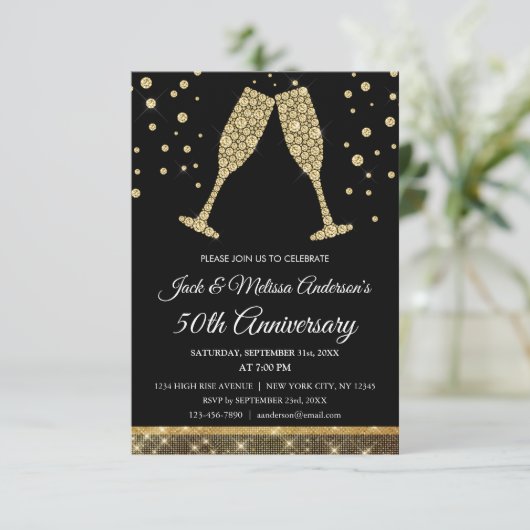 50e Jubileum voor bruiloft Kaart (Staand voorkant)