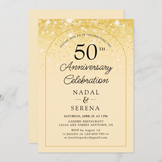 50e Jubileum voor bruiloft Kaart (Voorkant / Achterkant)