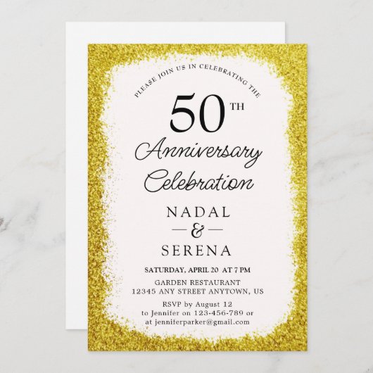 50e Jubileum voor bruiloft Kaart (Voorkant / Achterkant)