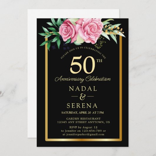 50e Jubileum voor bruiloft Kaart (Voorkant / Achterkant)