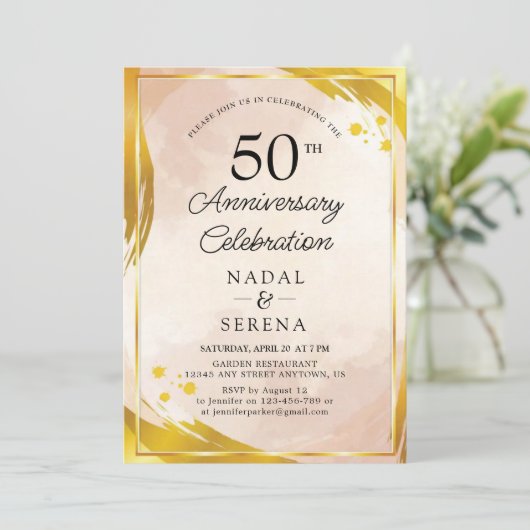 50e Jubileum voor bruiloft Kaart (Staand voorkant)