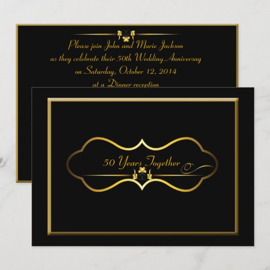 50e Jubileum voor bruiloft Kaart (Voorkant / Achterkant)