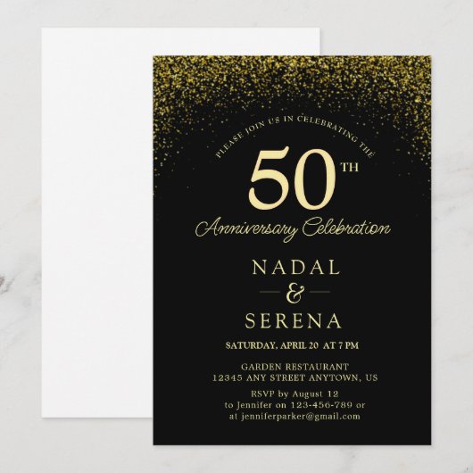 50e Jubileum voor bruiloft Kaart (Voorkant / Achterkant)