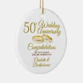 50e Jubileum voor bruiloft Keramisch Ornament (Rechts)