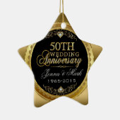 50e Jubileum voor bruiloft Keramisch Ornament (Rechts)